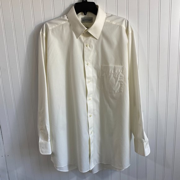 David Taylor Men's 16.5 Button Up Long Sleeve Shirt Single‎ Needle Tailoring - Picture 1 of 8